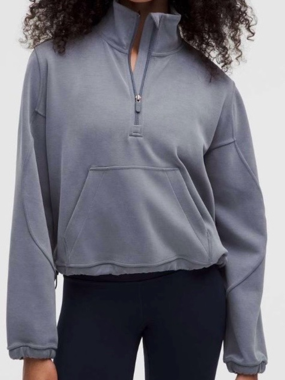 Lululemon Womens Brushed Softstreme Half Zip Jacket Size 4 Solar Grey Gym Yoga
